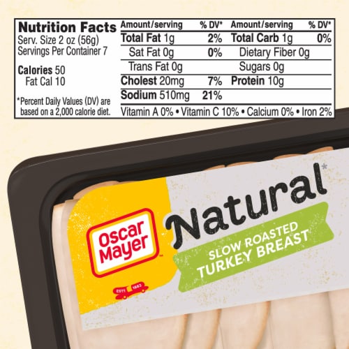 Oscar Mayer Natural Slow Roasted Sliced Turkey Breast Deli Lunch Meat, Package Perspective: bottom