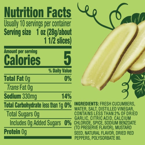 Claussen Hearty Garlic Deli-Style Sandwich Pickle Slices Perspective: bottom