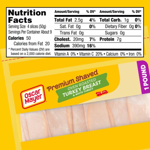 Oscar Mayer Premium Shaved Oven Roasted Turkey Breast Thin Sliced Lunchmeat Perspective: bottom