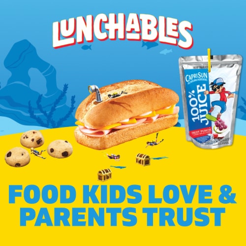 Lunchables Turkey & Cheddar Sub Sandwich with Capri Sun Juice & Cookies Kids Lunch Meal Kit Perspective: bottom