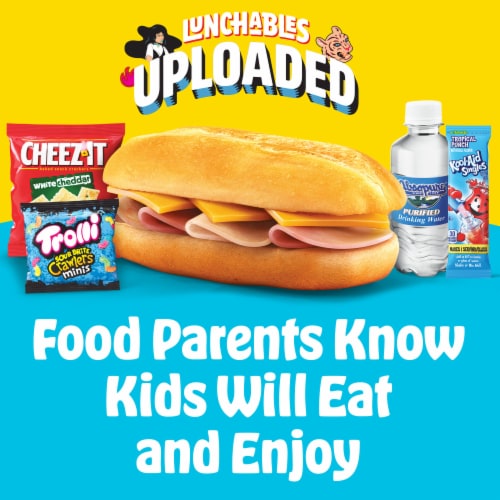 Lunchables Uploaded Turkey, Ham and American Sub Sandwich Snack Kit, Box Perspective: bottom