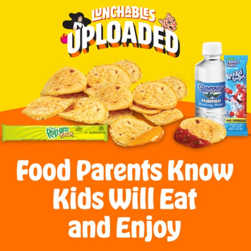 Lunchables Uploaded Nachos Grande with Cheese Dip and Salsa Snack Kit, Box Perspective: bottom