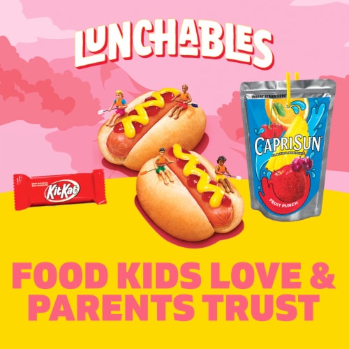 Lunchables Mini Hot Dogs with Capri Sun Drink & Kit Kat Candy Kids Lunch Meal Kit Perspective: bottom