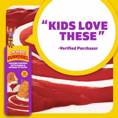 Lunchables Dunkables Chicken Poppers with Ranch & Ketchup-Style Dip Perspective: bottom