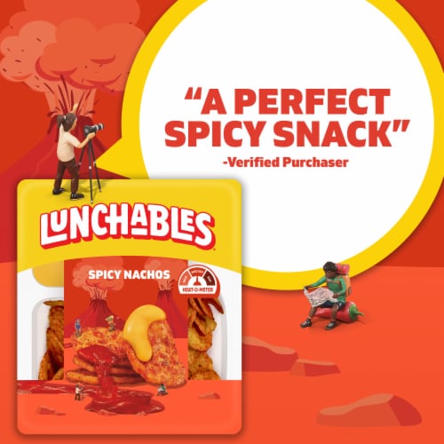 Lunchables Spicy Nachos with Chili Lime Flavored Tortilla Chips, Cheese Dip & Salsa Snack Kit, Tray Perspective: bottom