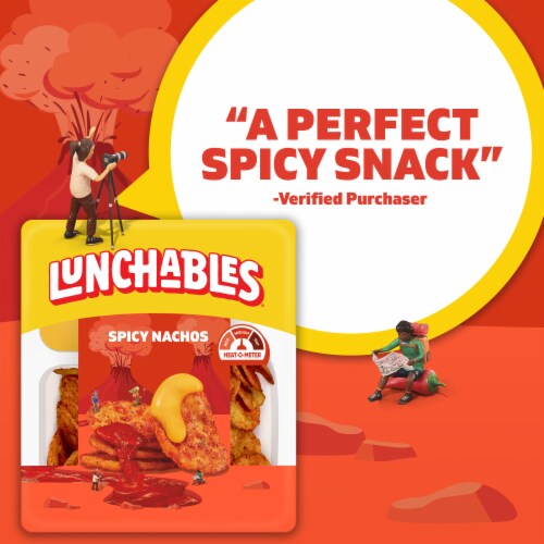 Lunchables Spicy Nachos with Chili Lime Flavored Tortilla Chips, Cheese Dip & Salsa Snack Kit, Tray Perspective: bottom
