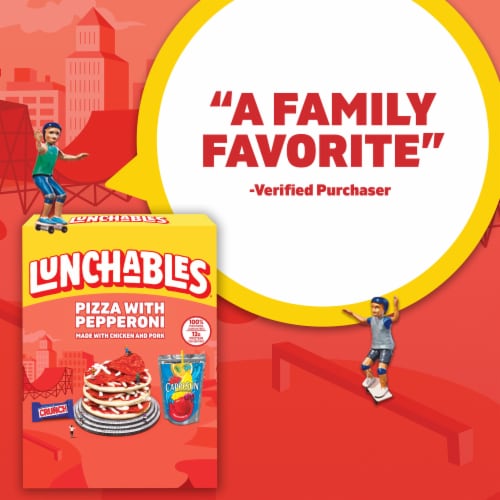 Lunchables Pepperoni Pizza with Capri Sun Drink & Crunch Candy Bar Kids Lunch Meal Kit Perspective: bottom