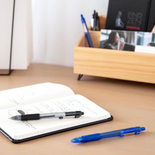 Z-Grip Retractable Ballpoint Pen, Medium Point, 1.0mm, Black Ink, Clear Barrel Perspective: bottom