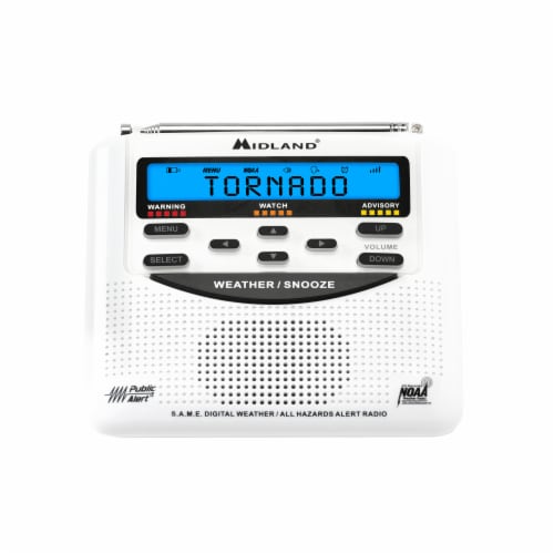 Midland® Digital Weather All Hazards Alarm Clock Perspective: bottom