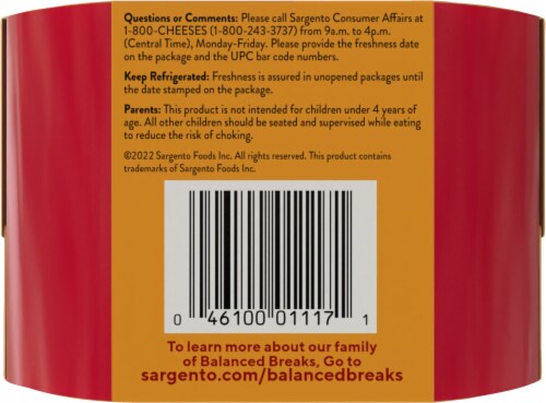 Sargento® Balanced Breaks® Sweet Monterey Jack Dried Cranberries & Walnuts Snack Pack Perspective: bottom