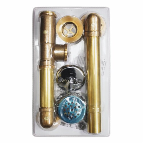 Keeney Rough Brass Trip Lever Bath Drain with Polished Chrome Trim 606RB Perspective: bottom