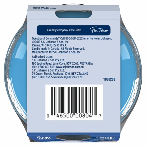 Glade Invigorate Blue Odyssey 3 Wick Scented Candle Perspective: bottom