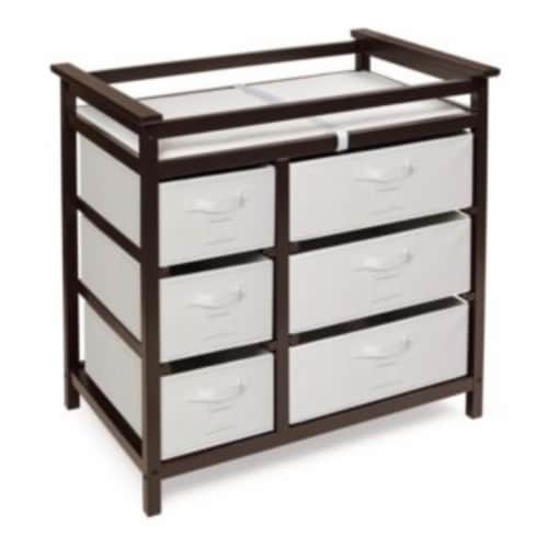 Modern Baby Changing Table with Six Baskets Espresso 1 Fry s