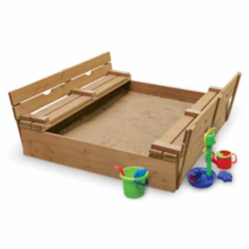 Covered Convertible Cedar Sandbox/Bench Seats Perspective: bottom