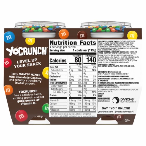 YoCrunch Strawberry Low Fat Yogurt Cups with Mini M&Ms(R) Perspective: bottom