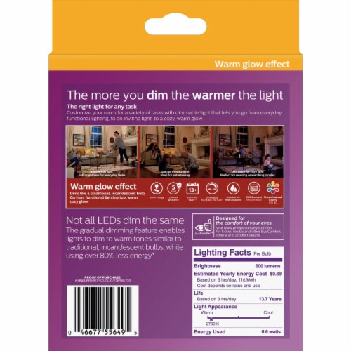 Philips Dimmable LED Warm Glow Effect Lights - Soft White Perspective: bottom