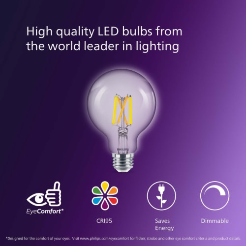 Philips 5-Watt (60-Watt) G25 Globe LED Globe Dimmable Flicker Free Light Bulb - Daylight (5000K) Perspective: bottom