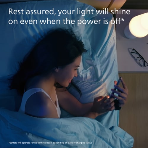 Philips 60-Watt Replacement, A21 Battery Back Up LED Soft White Light Bulb, Frosted, Non-Dimmable Perspective: bottom