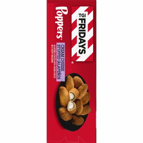 TGI Fridays Frozen Appetizers Cream Cheese Stuffed Jalapeno Poppers Box Perspective: bottom
