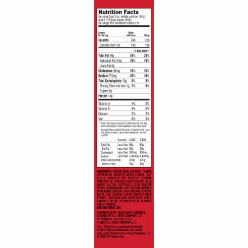 TGIF Buffalo Style Chicken Wings Frozen Snacks Perspective: bottom