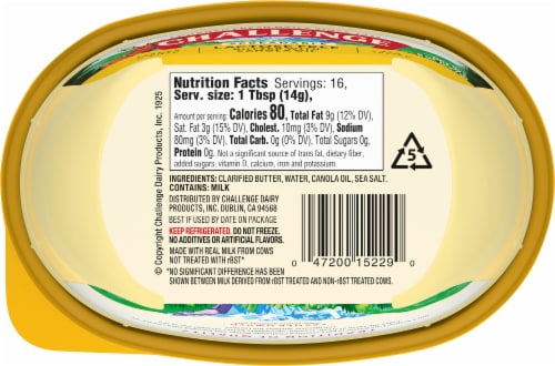 Challenge Lactose Free Spreadable Clarified Butter with Canola Oil Perspective: bottom