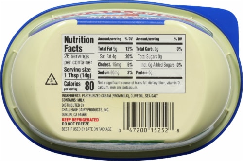 Challenge Spreadable Sea Salted Butter with Olive Oil Perspective: bottom