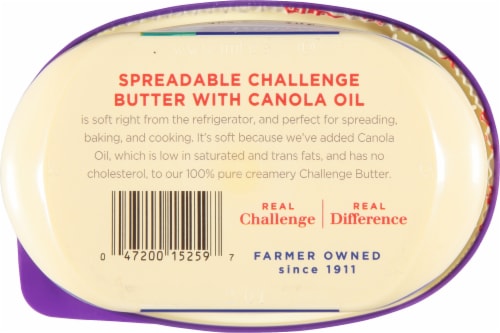 Challenge® Sea Salted Spreadable Butter with Canola Oil Tub Perspective: bottom