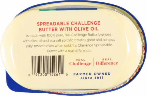 Challenge® Sea Salted Spreadable Butter with Olive Oil Tub Perspective: bottom