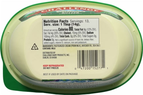 Challenge® Spreadable Pure Avocado Oil Butter Tub Perspective: bottom