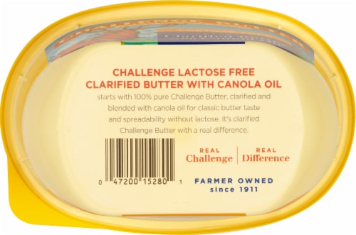 Challenge® Lactose Free Clarified Butter with Canola Oil Tub Perspective: bottom