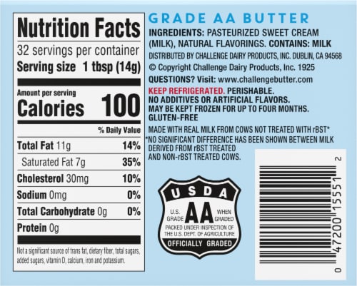 Challenge® Unsalted Butter Cubes Perspective: bottom