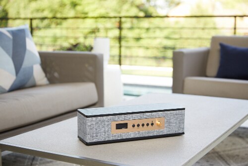 iLive Retro Bluetooth Fabric Speaker Perspective: bottom