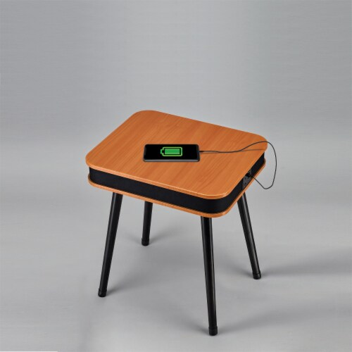 Square Speaker End Table - Brown Perspective: bottom