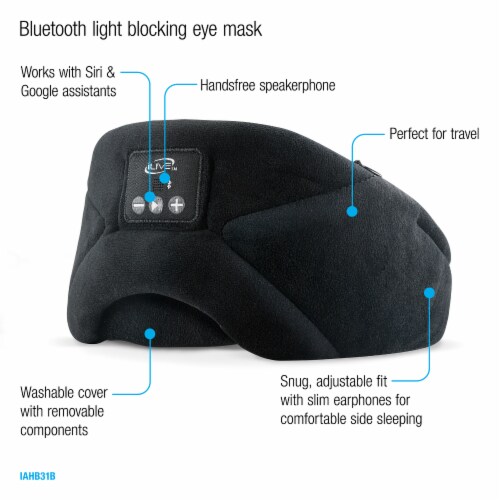 iLive IAHB31B Bluetooth Sleep Mask Headphones Perspective: bottom