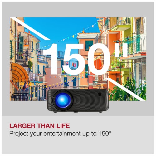 GPX 150" Screen Size PJ609B Projector with Bluetooth Perspective: bottom