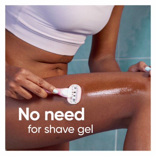 Gillette Venus ComfortGlide Women's White Tea Scented 3-Blade Razors Handle and Refill Cartridges Perspective: bottom