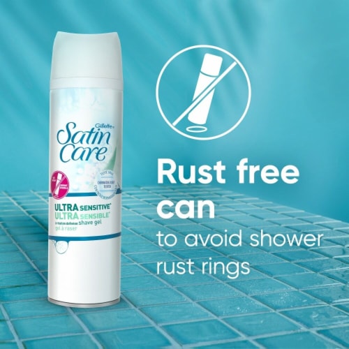 Gillette Satin Care Women's Ultra Sensitive Dye & Fragrance Free Shave Gel Perspective: bottom