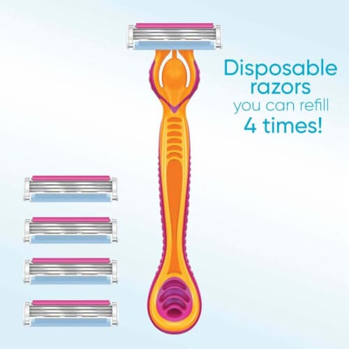 Gillette Simply Venus Refillable Disposable Razor Handle and Disposable Razor Refills Perspective: bottom