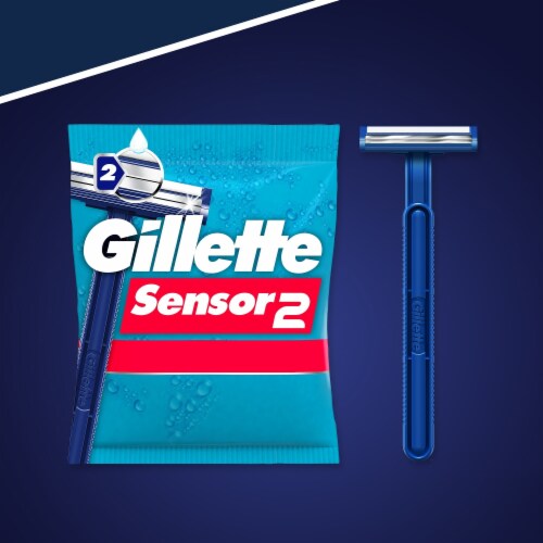 Gillette Sensor2 Men's Lubrastrip Fixed Head 2-Blade Disposable Razors Perspective: bottom