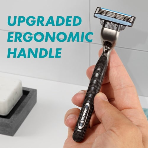 Gillette Mach3 Men's Razors Handle and Blade Refill Cartridges Value Pack Perspective: bottom