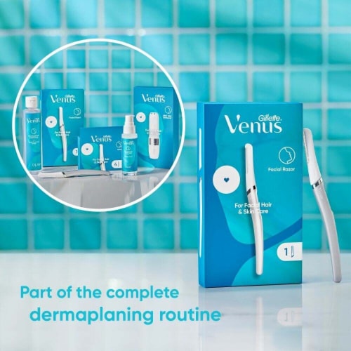 Gillette Venus for Facial Hair & Skin Facial Razor Exfoliating Dermaplaning Tool with Refills Perspective: bottom