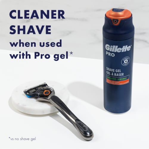 Gillette ProGlide Razor, Refill. & Gillette Pro Shave Gel Holiday Gift Pack Perspective: bottom