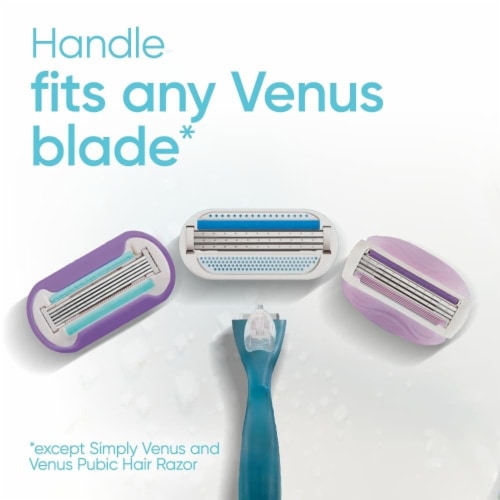 Gillette Venus Smooth Women's 3-Blade Razor Handle + Blade Refill Cartridges Value Pack Perspective: bottom