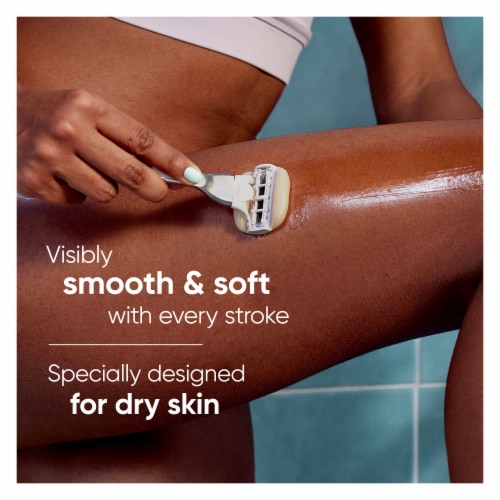 Venus MoistureGlide Women's Razor Blades, With Built-in Shave Gel Bars Perspective: bottom