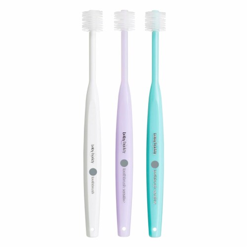 Brilliant Expectant Mom Toothbrush for Sensitive Teeth/Gums 3pk White-Lilac-Aqua Perspective: bottom