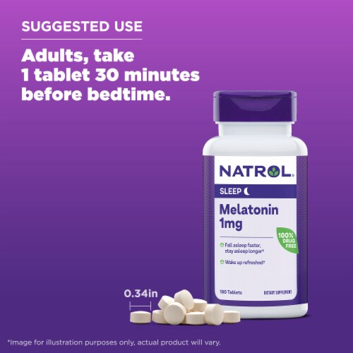 Natrol® Sleep Melatonin Tablets 1 mg Perspective: bottom