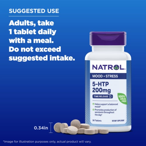 Natrol® Mood and Stress 5 HTP Time Release Tablets 200 mg Perspective: bottom