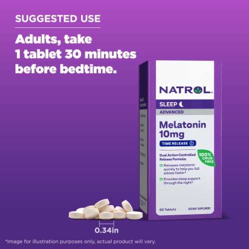 Natrol® Advanced Sleep Maximum Strength Melatonin Tablets 10mg Perspective: bottom