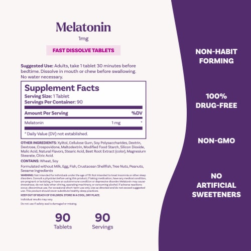Natrol® Sleep Melatonin Strawberry Fast Dissolve Tablets 1 mg Perspective: bottom