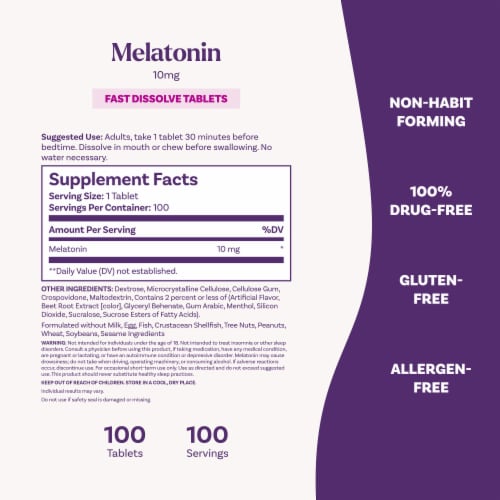 Natrol® Sleep Melatonin Strawberry Fast Dissolve Tablets 10 mg Perspective: bottom